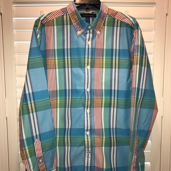 Tommy Hilfiger Men’s Windowpane Plaid Shirt - Picture 2 of 5